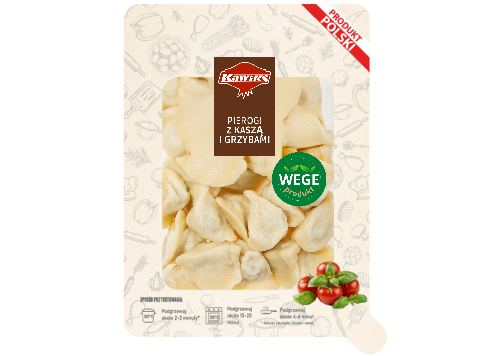 Pierogi z kaszą i grzybami packshot Pierogi z kaszą i grzybami packshot