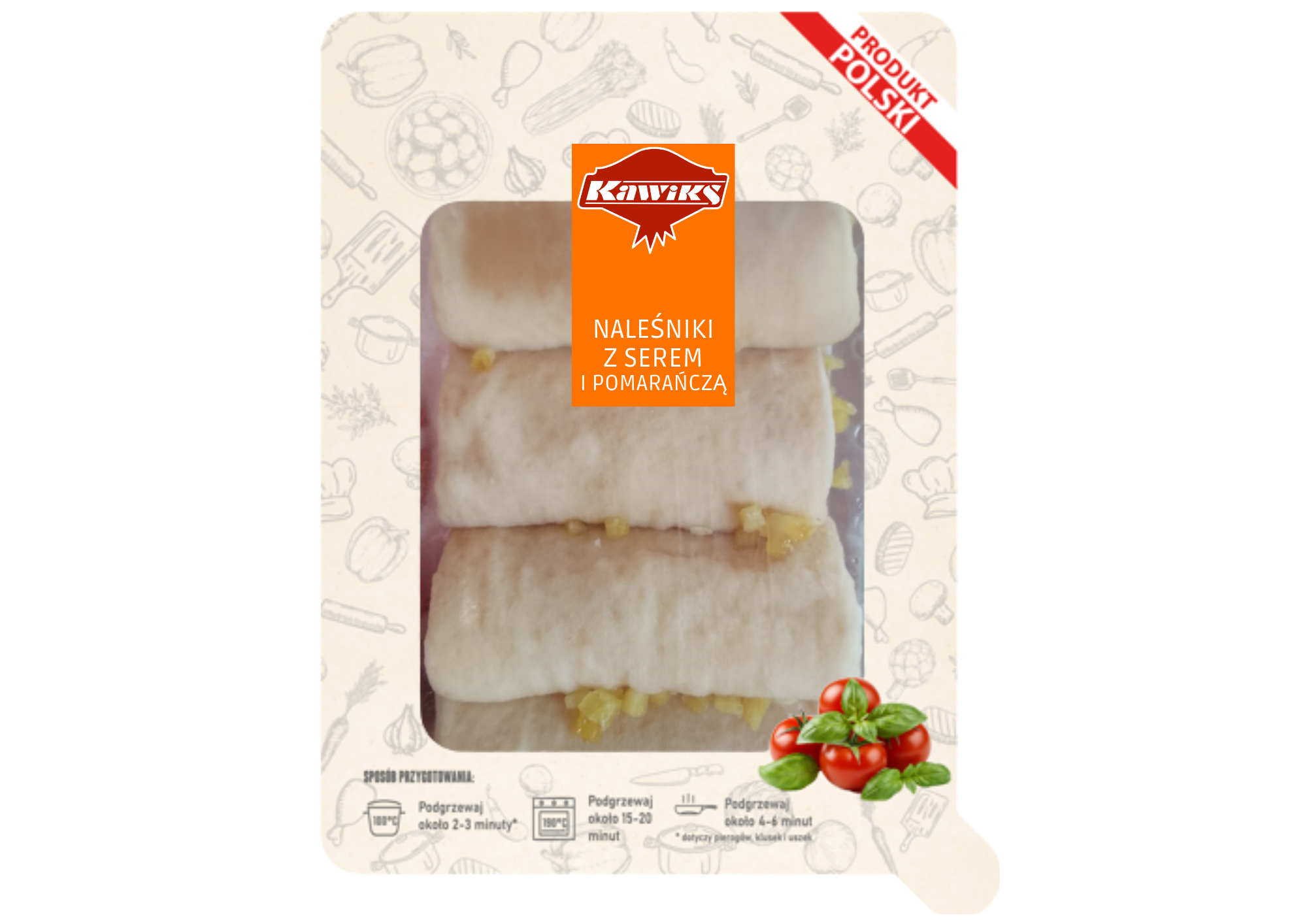 Naleśniki z serem i pomarańczą packshot Naleśniki z serem i pomarańczą packshot