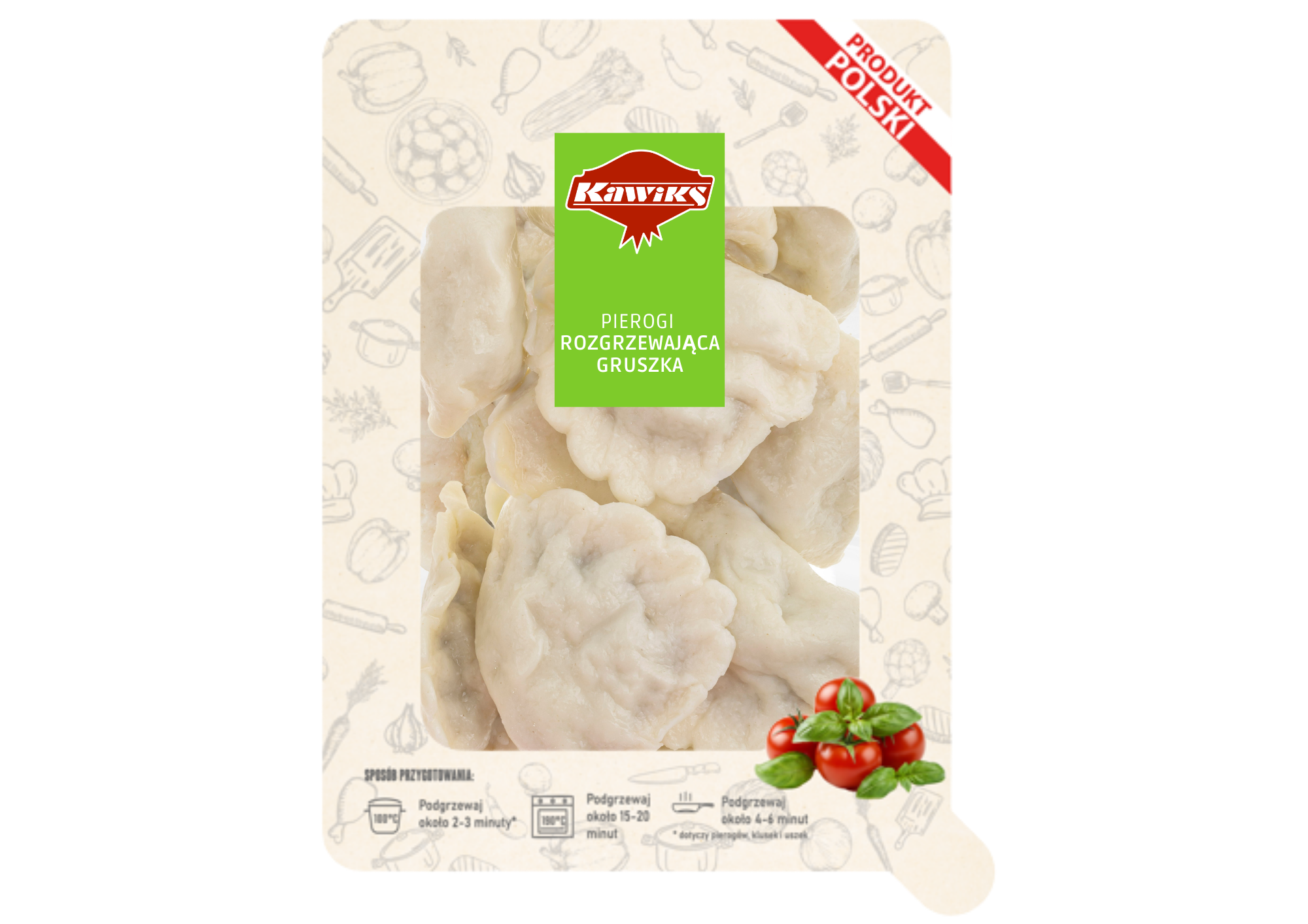 Pierogi z rozgrzewającą gruszką packshot Pierogi z rozgrzewającą gruszką packshot
